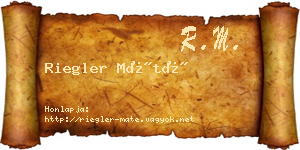 Riegler Máté névjegykártya
