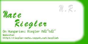 mate riegler business card